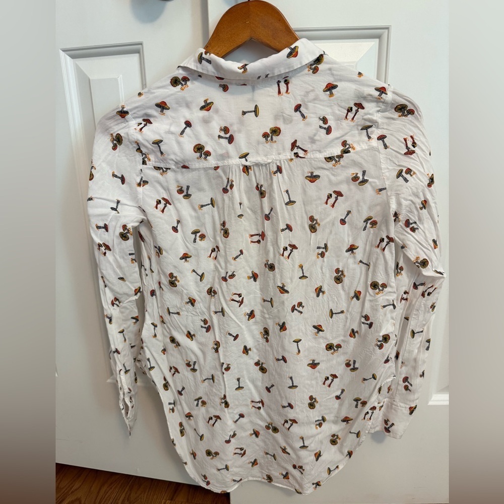 Anthropologie Maeve Matilda Toadstool Mushroom Buttondown Shirt XS - Picture 5 of 6